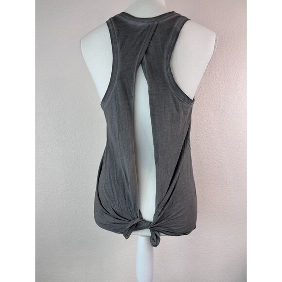 Lululemon women's 6 asphalt grey all tied up tank top open back high neck - Picture 7 of 7